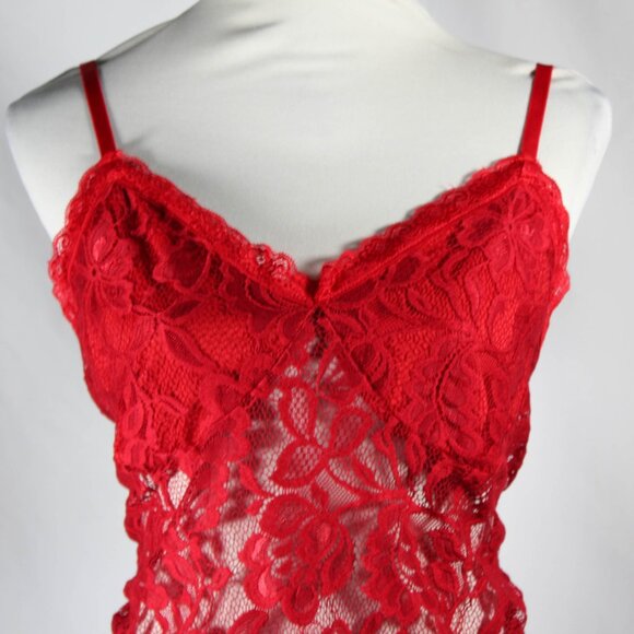 Bold Sexy Red Lace Cropped Cami Plus Size 4XL Adjustable Straps - Picture 3 of 9
